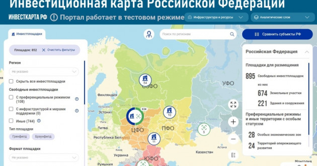 более 16 тысяч площадок под производства: Минэкономразвития представило инвестиционную карту России - фото - 1